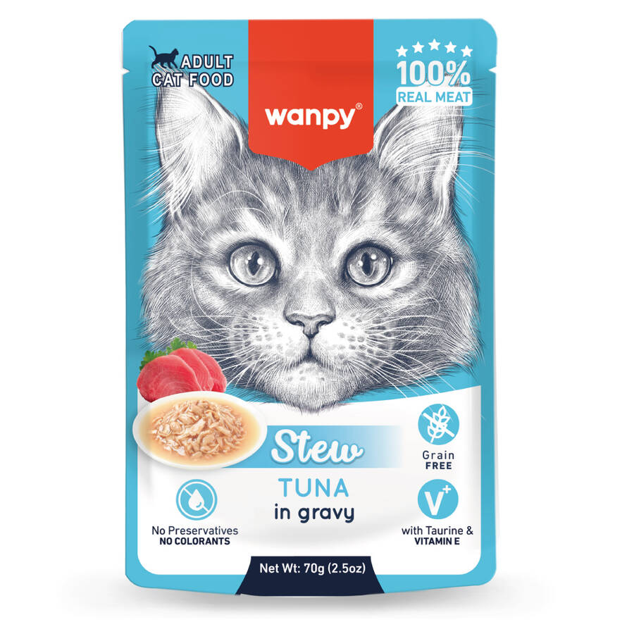 Wanpy 70g Pouch Ton Balıklı Yaş Kedi Maması 10 Adet - 1